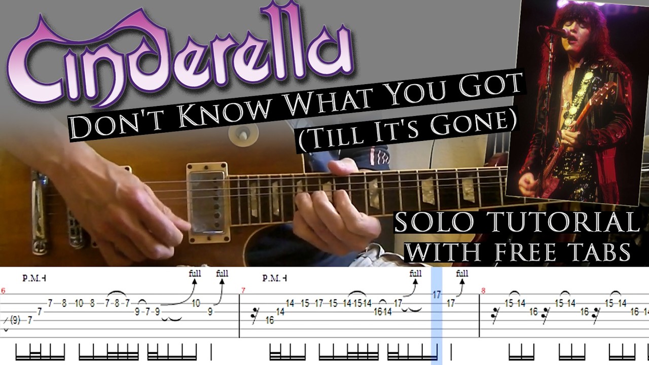 Cinderella - Don't Know What You Got (Till It's Gone) guitar solo lesson (with tabs and back tracks)