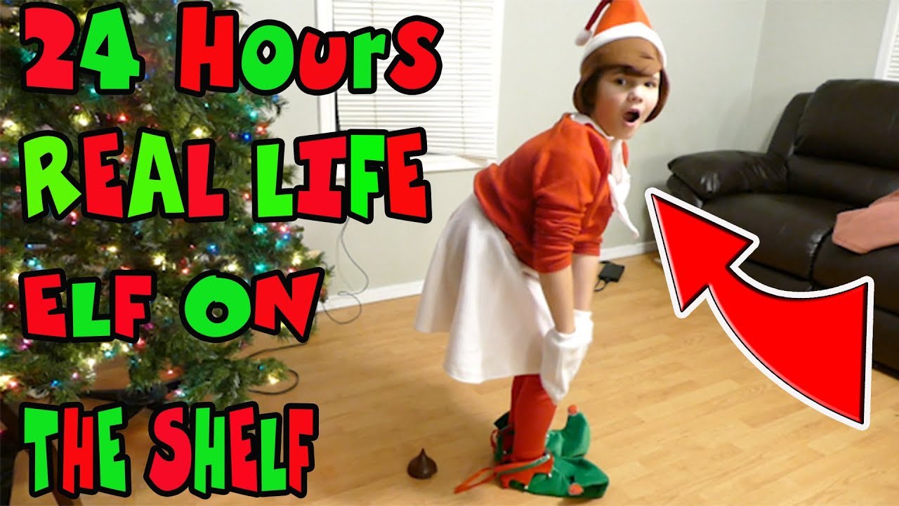 24 Hours Elf On The Shelf In Real Life! Dressing Up Like My Elf For 24 Hours!