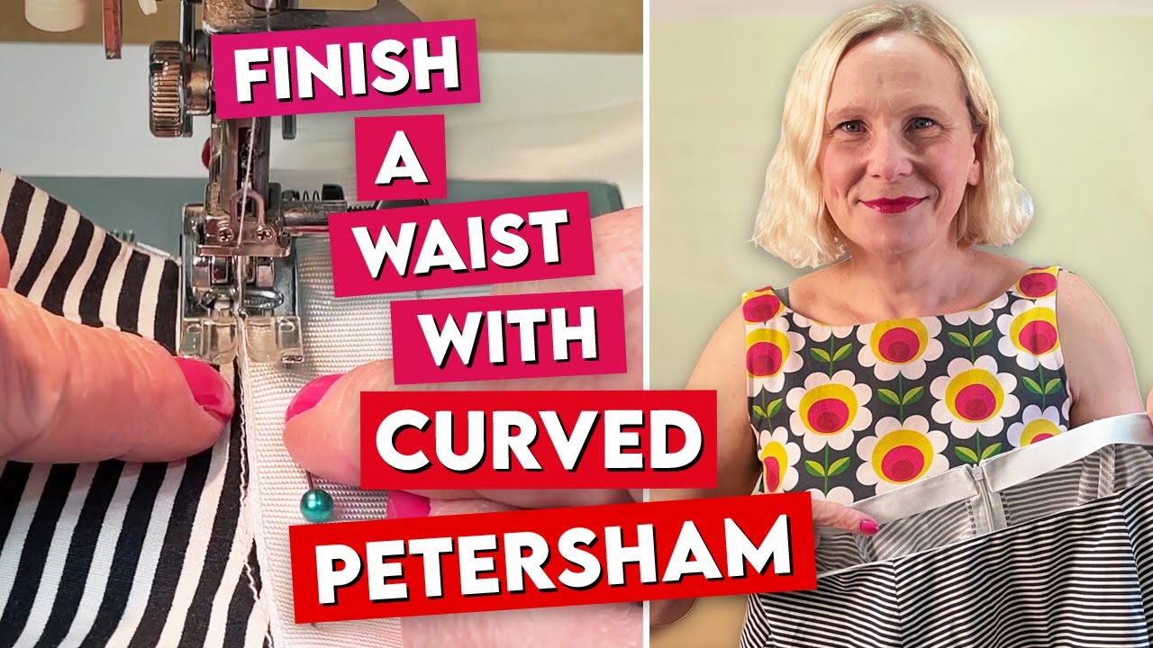 Sew a Curved Petersham waist facing. Clean finish waistband tutorial.
