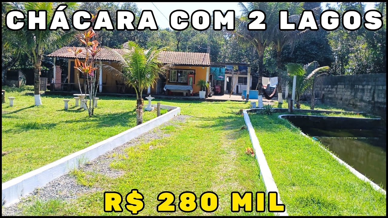 (VENDEU) Chácara com 2 lagos e 2 mil metros de área total em Itanhaém Litoral Sul de SP | R$ 280 MIL