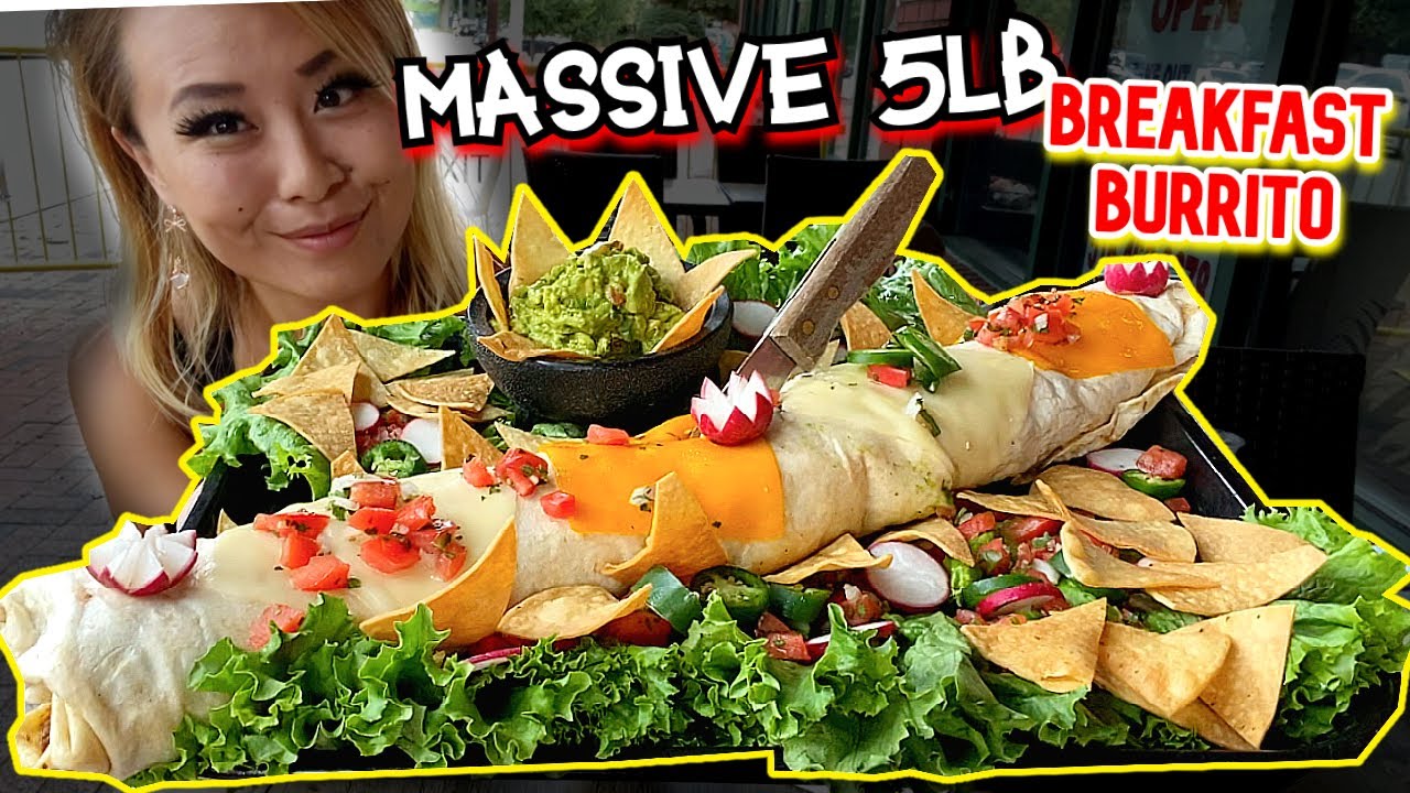 5lb BREAKFAST BURRITO CHALLENGE at The Great Neck Diner in Long Island, NY!! #RainaisCrazy