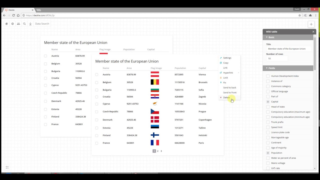 Deskle.com - Data extraction