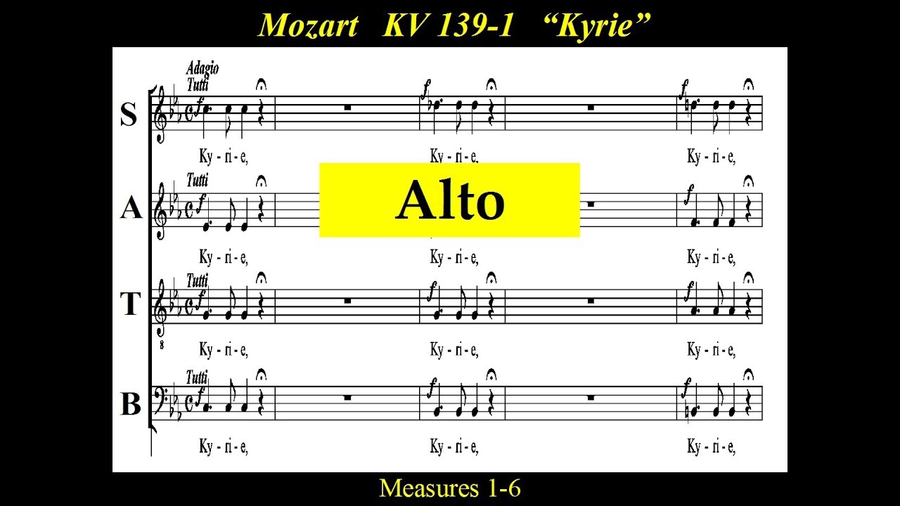Mozart - KV139 - 1a  Kyrie - Kyrie Eleison - Alto