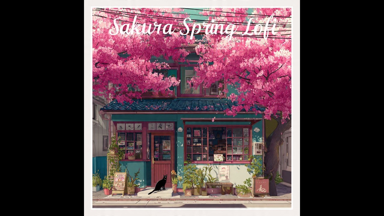 Sakura Spring Day Lofi 🌸 ~ Cat Cafe Cherry Blossom Tokyo 🐈‍⬛🌸