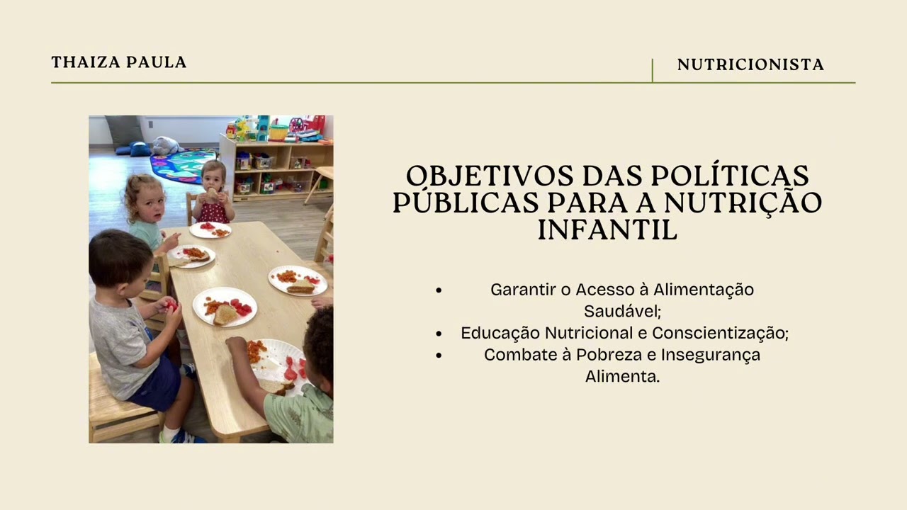 Palestra: cuidar, alimentar, proteger: políticas públicas para a nutrição infantil