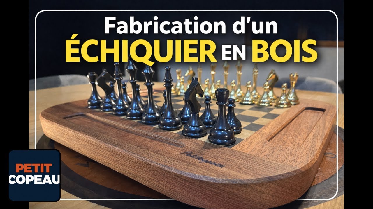 Fabrication d’un échiquier en bois | Damier noir et blanc – Bois massif