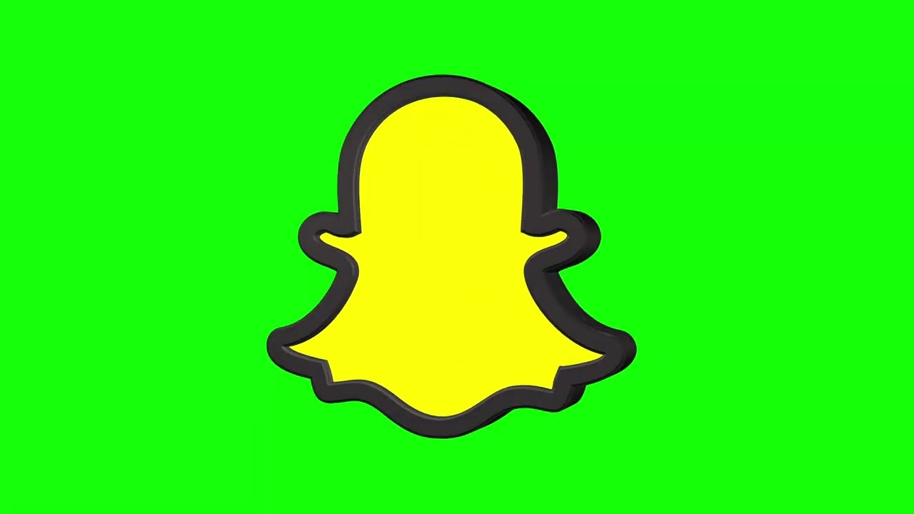 Snapchat Logo Icon 3D Revolving Animation Loop on Green Screen | 4K | FREE TO USE
