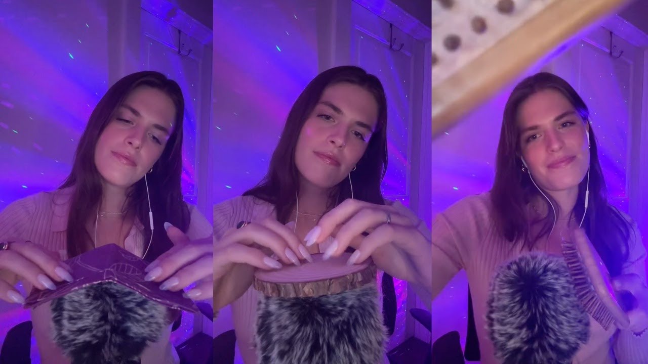 ASMR | Tapping, fluffy mic brushing, doing your makeup, & more (TikTok livestream upload)