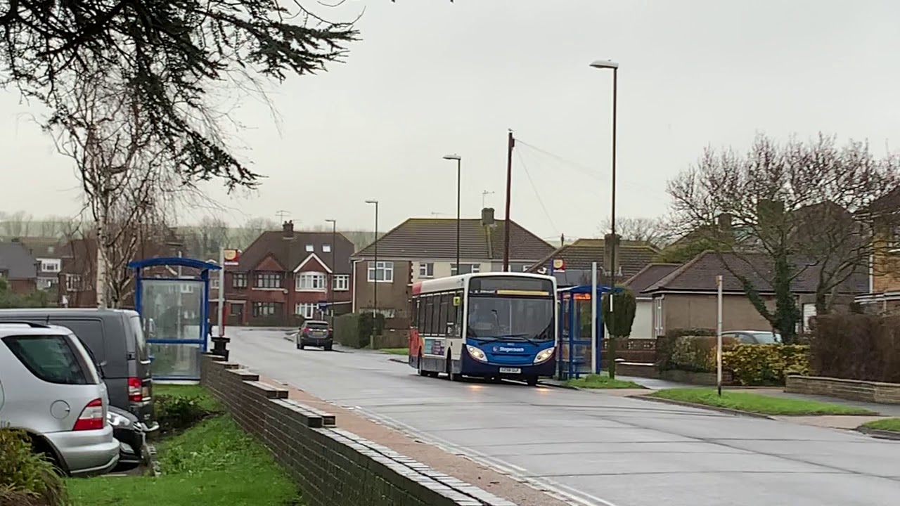STAGECOACH BUS ROUTE 9 DEPARTING SOUTH LANDS HOSPITAL SHOREHAM BY SEA