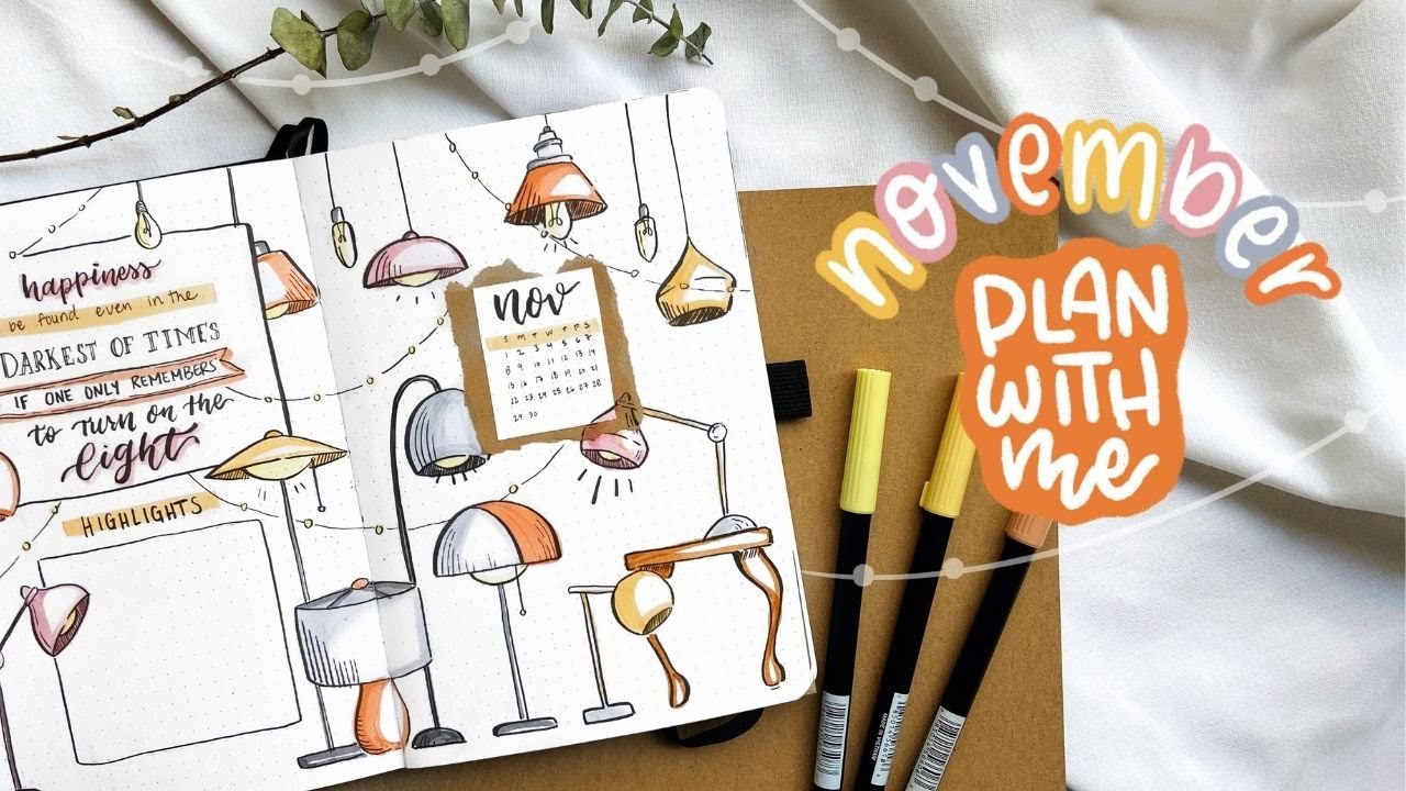 PLAN WITH ME | November Bullet Journal Set Up | Lamps?