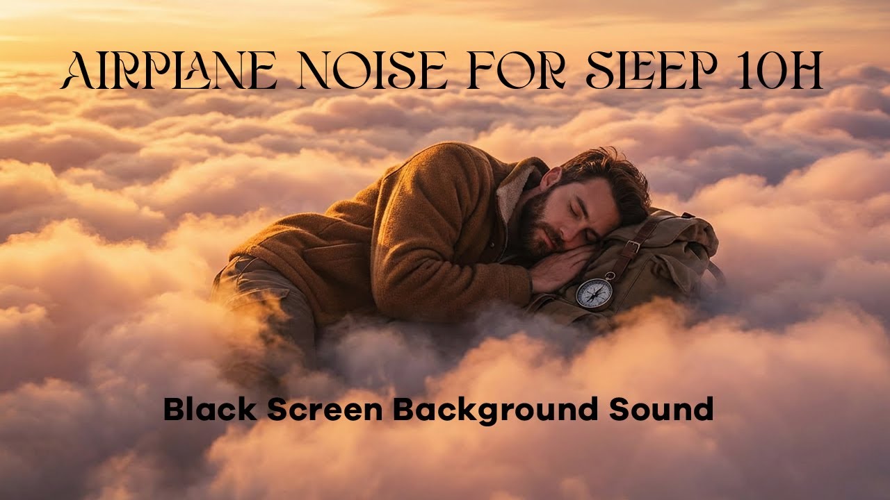 Airplane Noise for Sleep 10H | Black Screen Background Sound