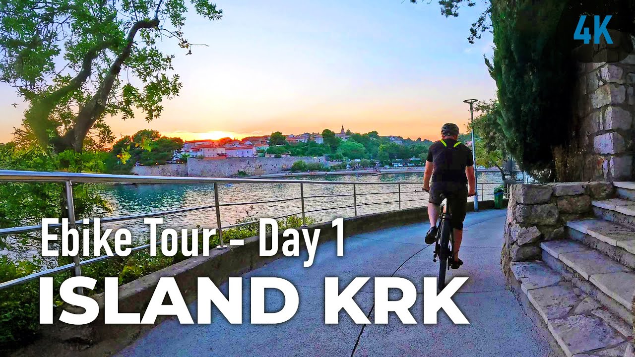 [4K] Krk Ebike Tour Day 1, Golden Hour Easy Bike Ride with Happy Music, Croatia 2024