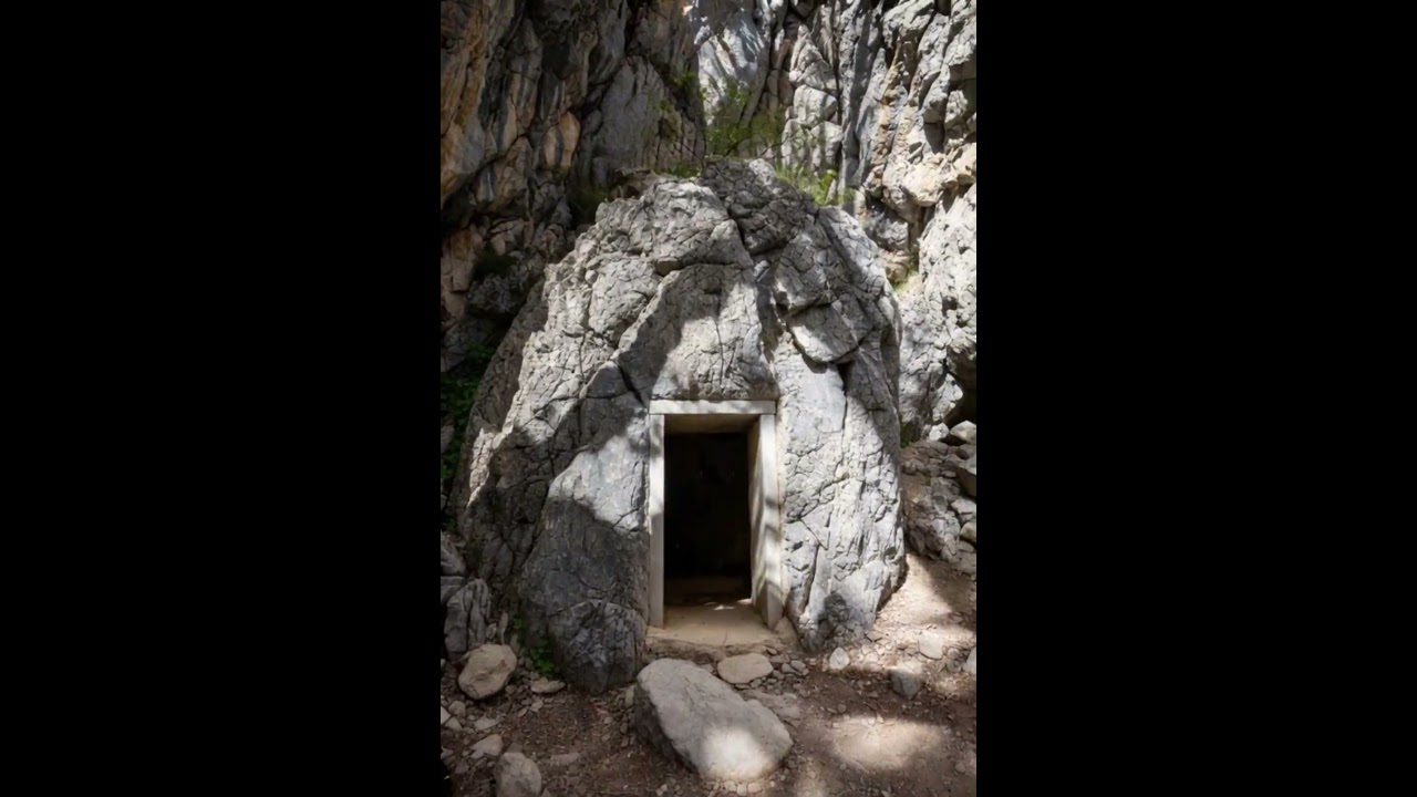 ASMR house building: Cozy Home Inside a Stone Boulder Looking New