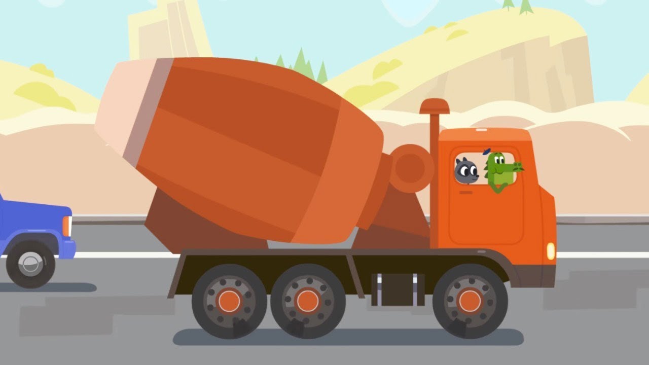 Concrete Mixer Truck - Cars, cars - Learn Trucks and Cars for Kids and Toddlers