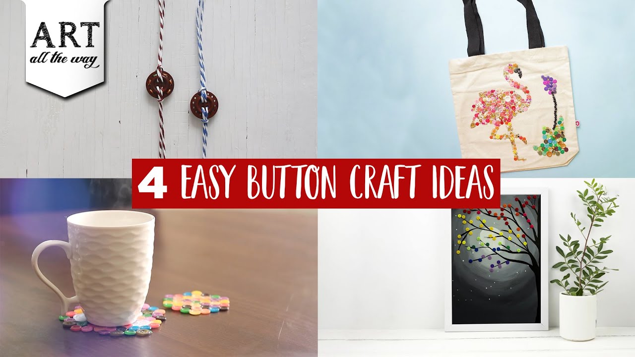 4 Easy Button Craft Ideas | DIY Home Decor | Button Craft compilation