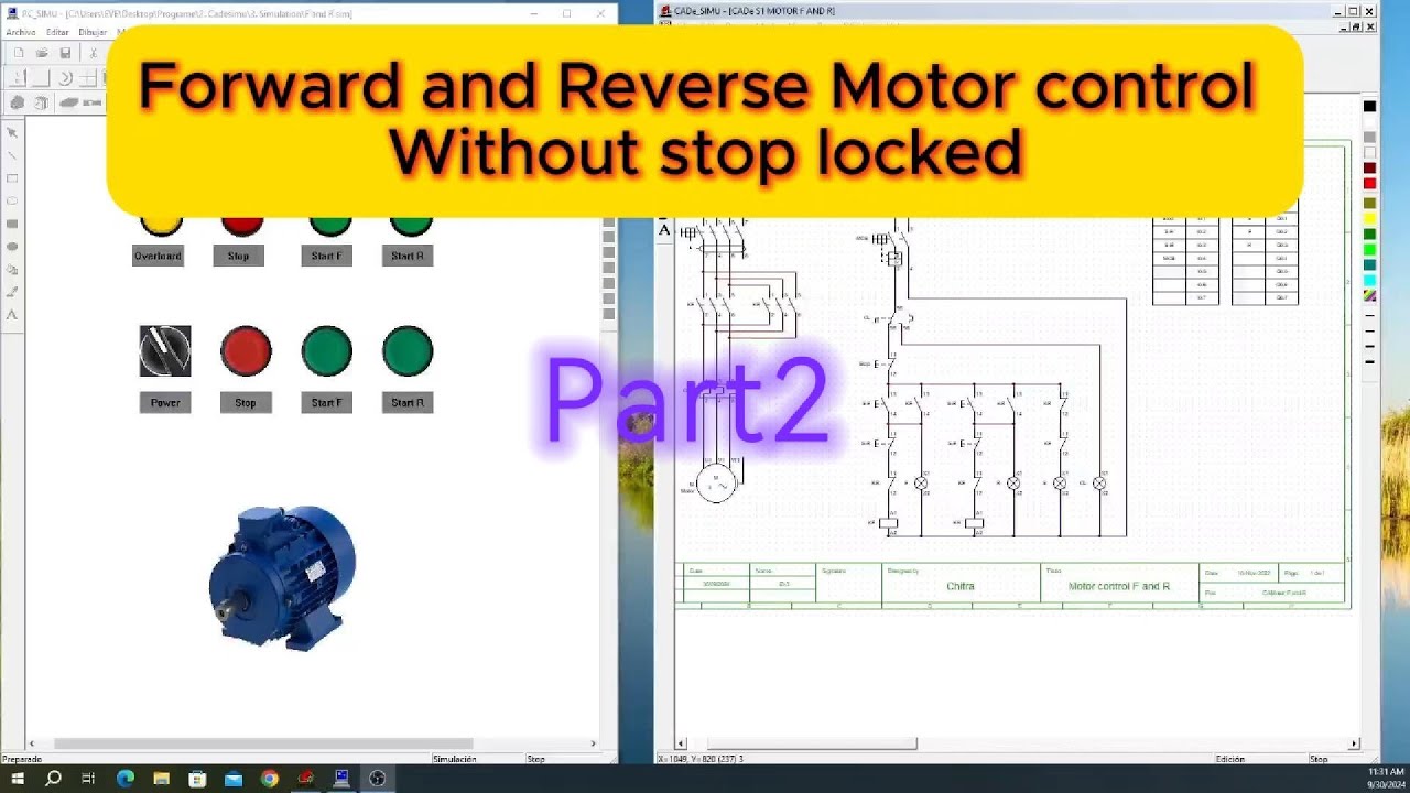 Ep07 Motor forward and Revers without interlock stop on cade-simu and pc simu (part2)