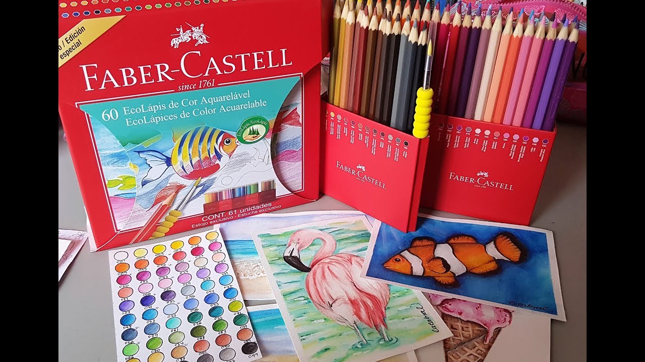 Review e Dicas Iniciantes Lápis Aquareláveis 60 cores Faber Castell
