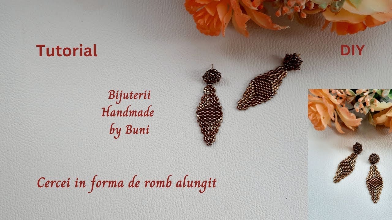 Tutorial cercei romb din mărgele Delica - peyote triunghiular / peyote triangle  earrings tutorial
