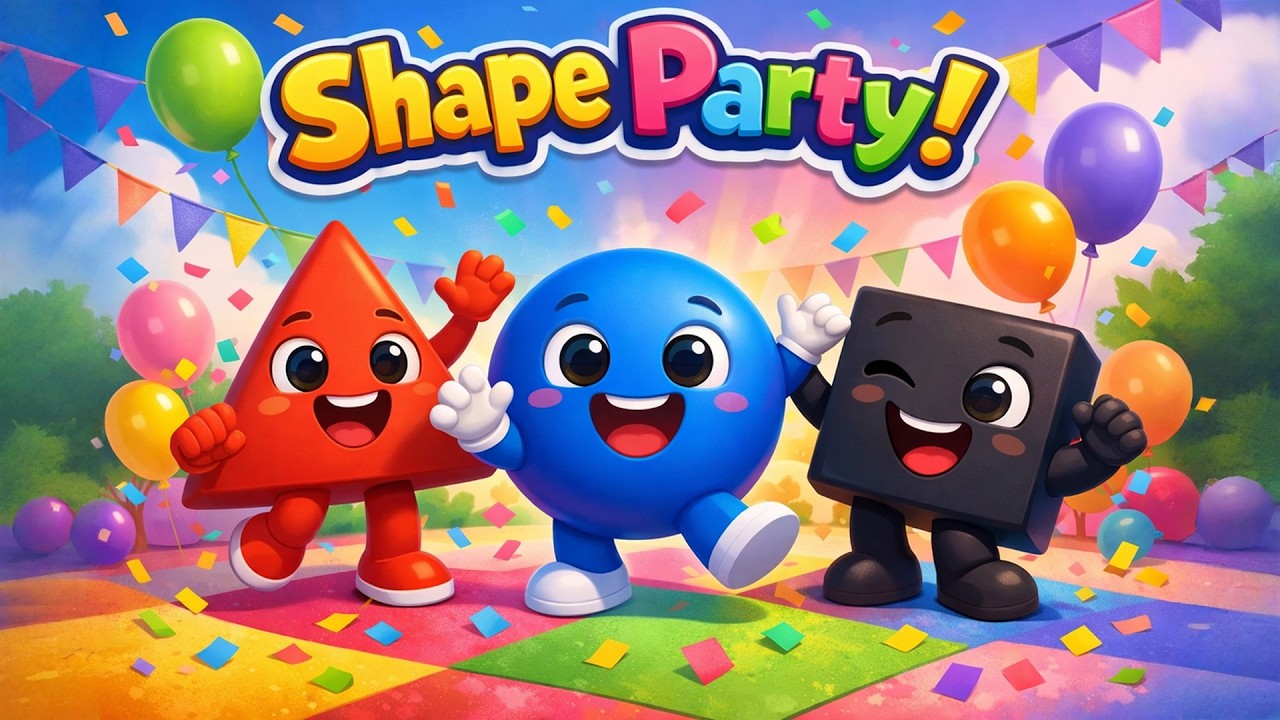 Shape Party 🔺🔵⬛ | Fun Shapes Song for Toddlers & Preschool Kids | Learning Shapes Loop