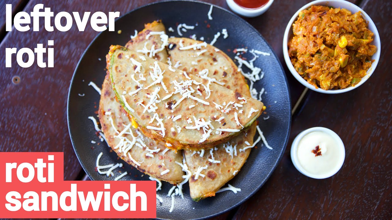 roti sandwich recipe | रोटी सैंडविच नुस्खा | chapati sandwich recipe | leftover roti panini