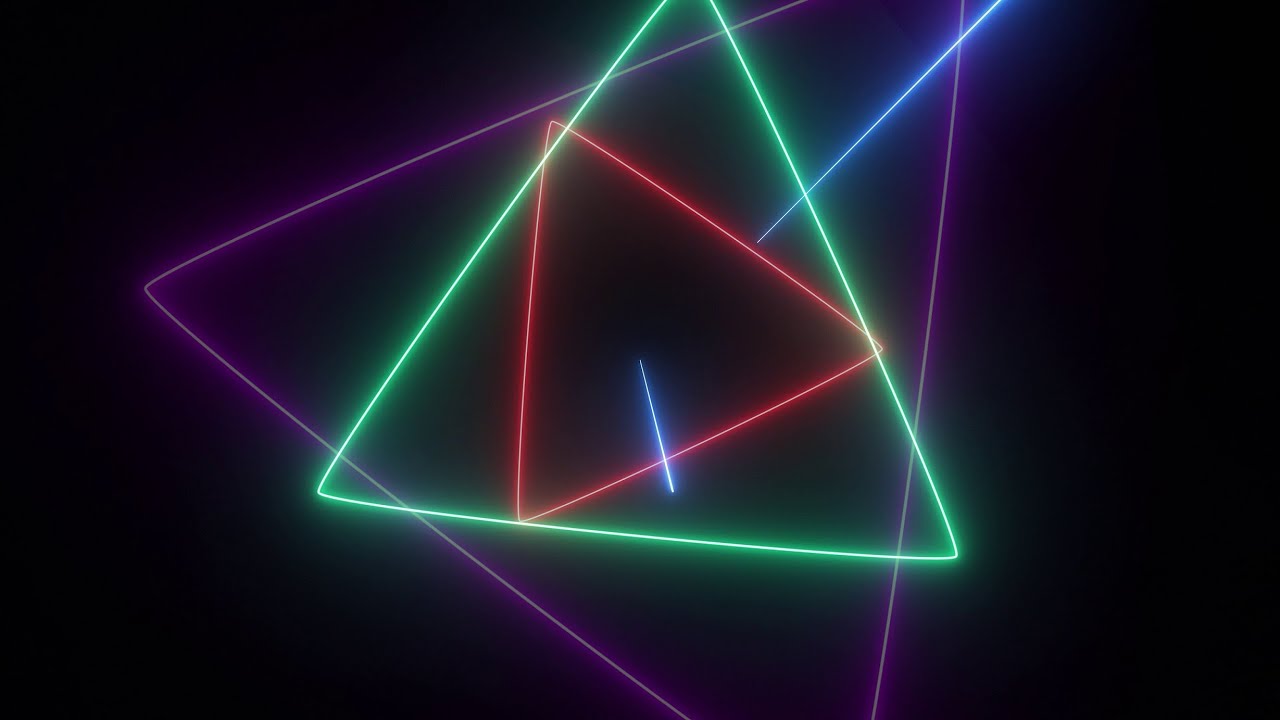 No Copyright Moving Neon Triangle Shapes Animated Background by #motionmade