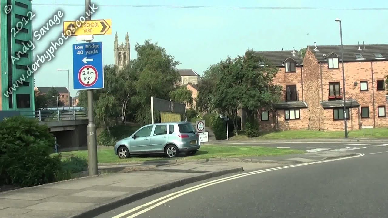 Derby streets by car in HD around Derby City Centre Part 3. August 2012