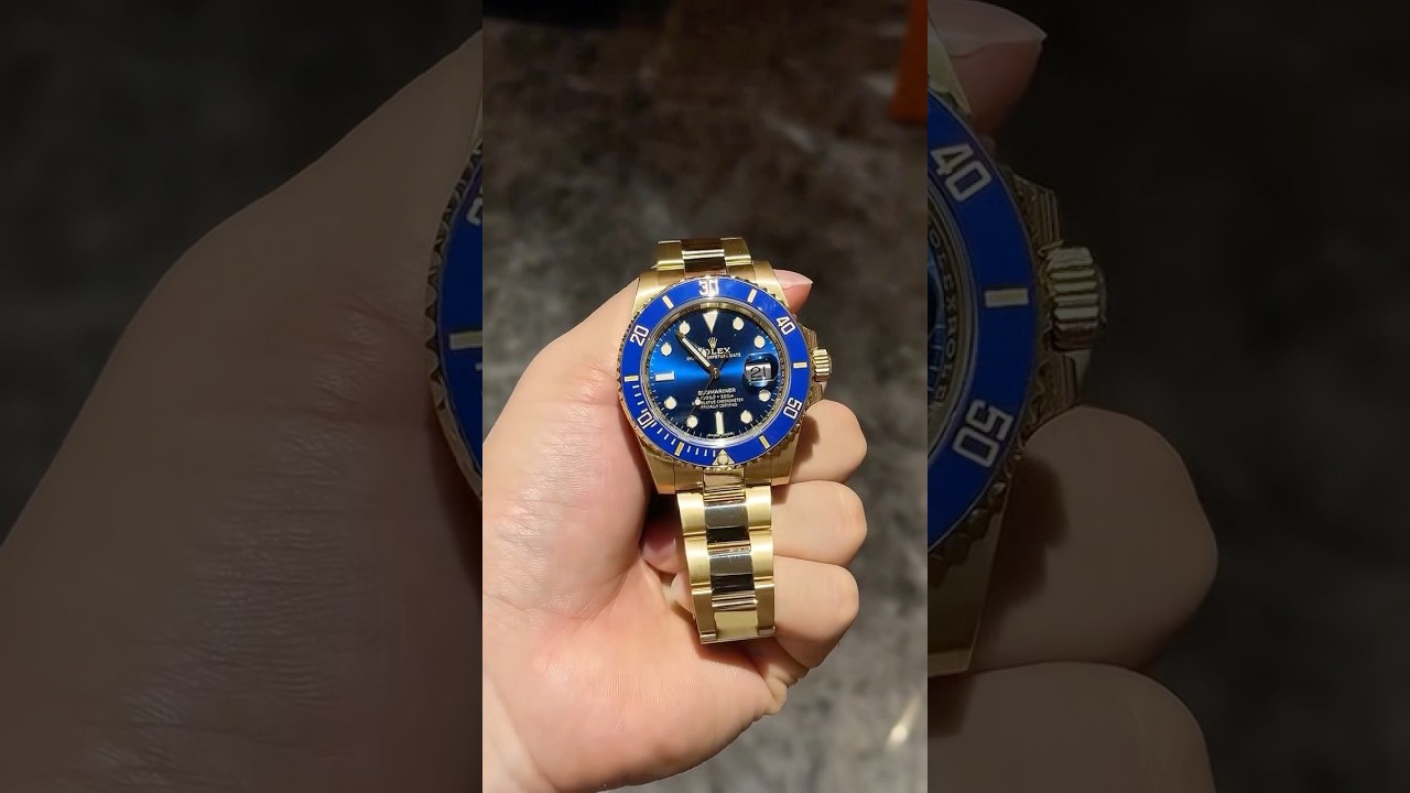 Rolex Submariner Blue Full Gold Automatic Movement Ceramics Bezel Diameter 41mm #submariner #rolex