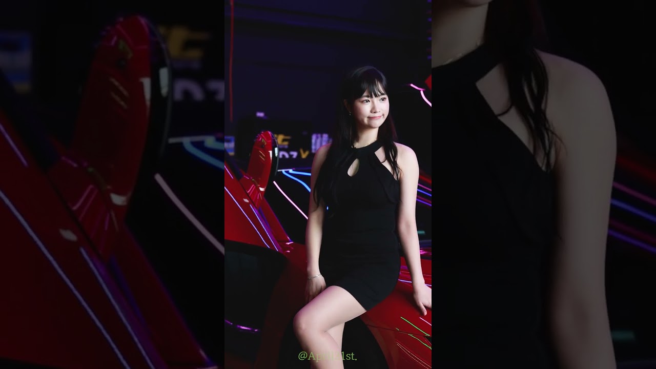 4k, 임린아, LimRina, racing model, Black Mini Dress, 아름다운 모델 임린아