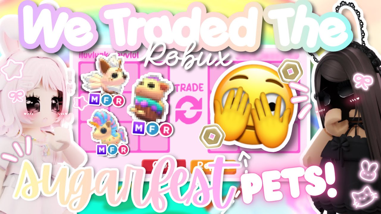 𑣲⋆˚࿔ Обмен питомцами на ROBUX Sugarfest! 💕🐰 | Видео об обмене в Adopt Me ᶻ 𝗓 𐰁
