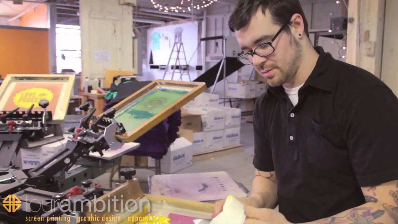 Dye Discharge screen printing tutorial with Four Ambition