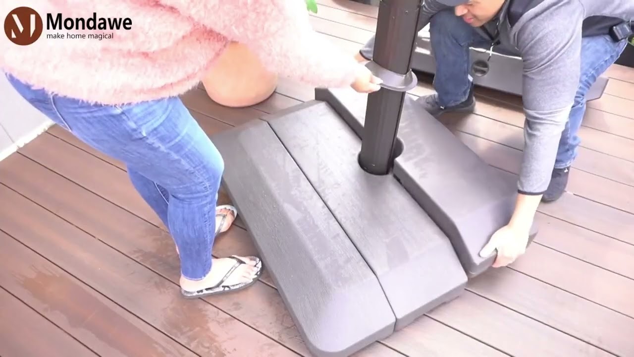 How to install a cantilever umbrella?  Mondawe 10 ft Cantilever Patio Umbrella with Base