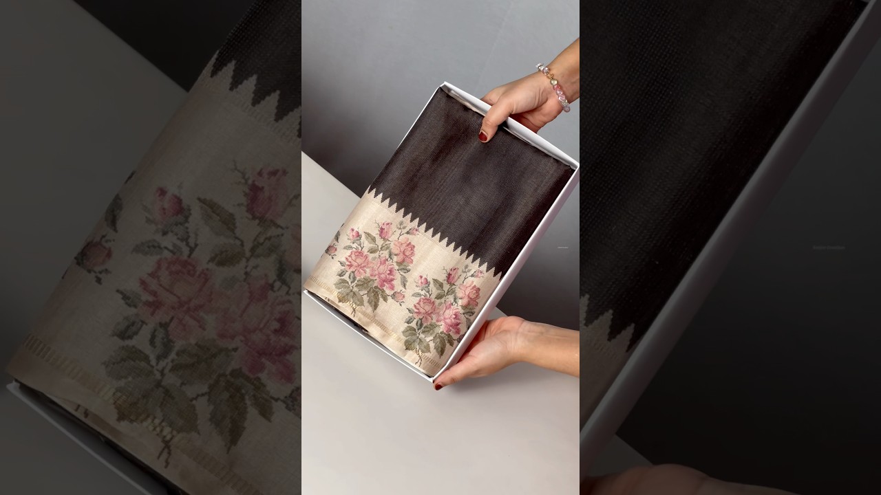 Легкое элегантное шелковое сари Туссар | Цена: 2 390 рупий | #tussarsilk #sanjar #современная оде...