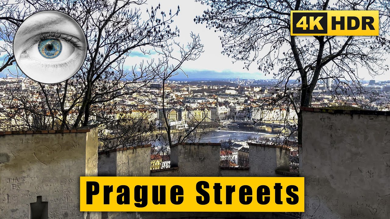 Prague walking tour to Petř&iacute;n Hill 🇨🇿 Czech Republic 4k 60fps HDR ASMR