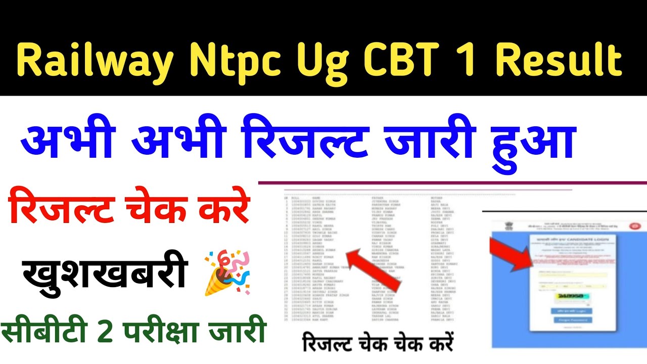 RRB Ntpc UG CBT 1 Result | Railway NTPC Cbt 1 Merit List Result Out | Rrb Ntpx Result 2026 #rrbntpc