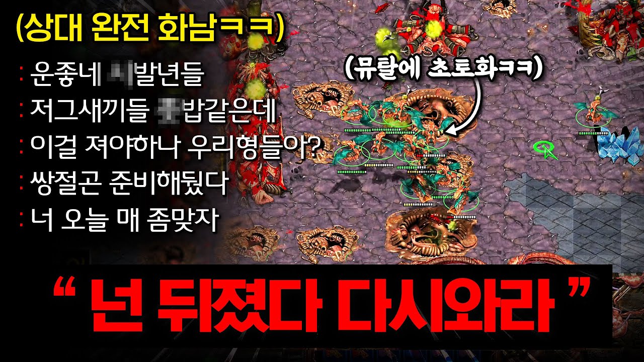 뮤탈에 본진 초토화된 상대 반응이ㅋㅋㅋ 욕 하면서 또 오라길래 다시 가봤습니다ㅋㅋ 【 스타 빨무 】