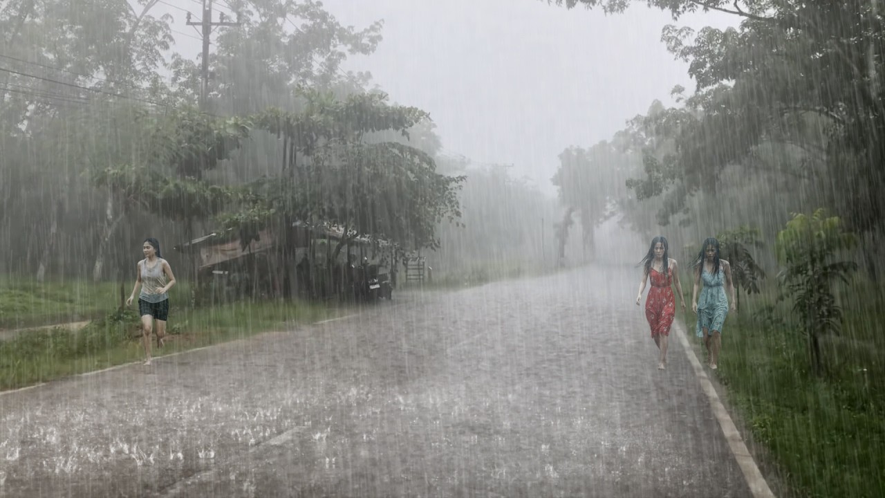 Super heavy rain never stops flooding my villageㅣHeavy Rain for Sleep & asmr Relaxation
