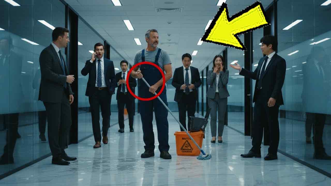 Alleinerziehender Hausmeister wischte den Boden – dann sprach er Japanisch und schockierte alle