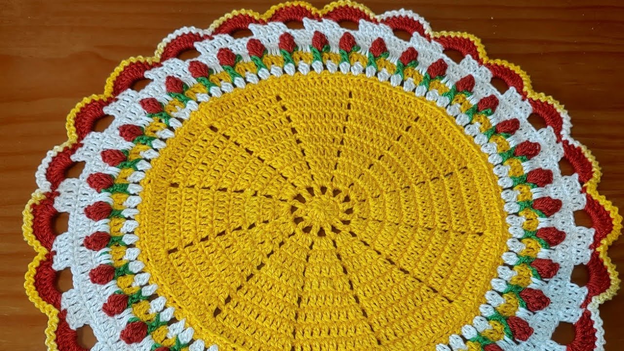 Crochet Tulip Placemat 