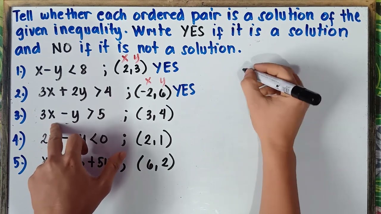 Linear Inequality in Two Variables - Determine if the given ordered pair is a solution or NOT |