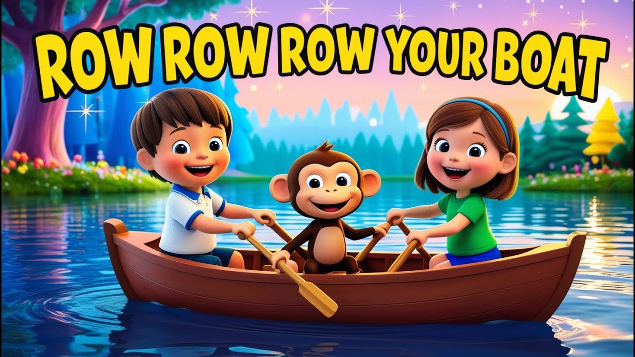 Magical Boat Adventure with Monkey  Kids Songs & Nursery Rhymes Row Row Row Your Boat