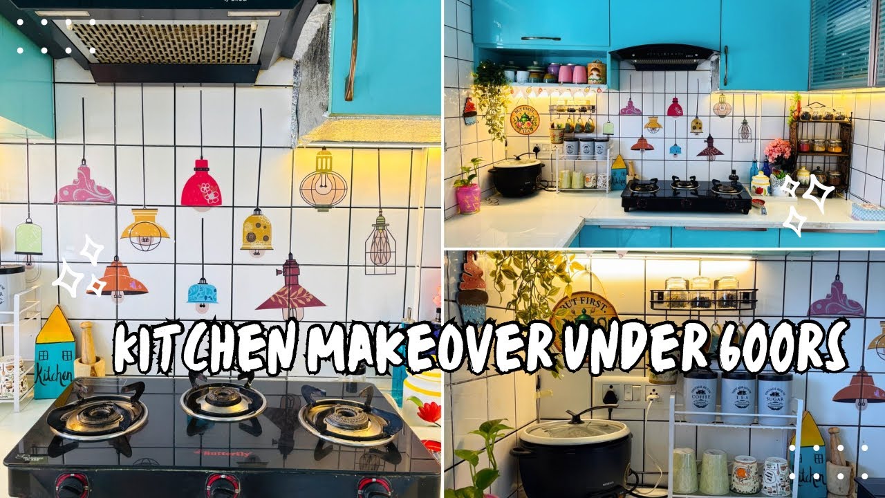 Kitchen Makeover under 600|Budget Friendly and Quick Kitchen Organisation and Decoration