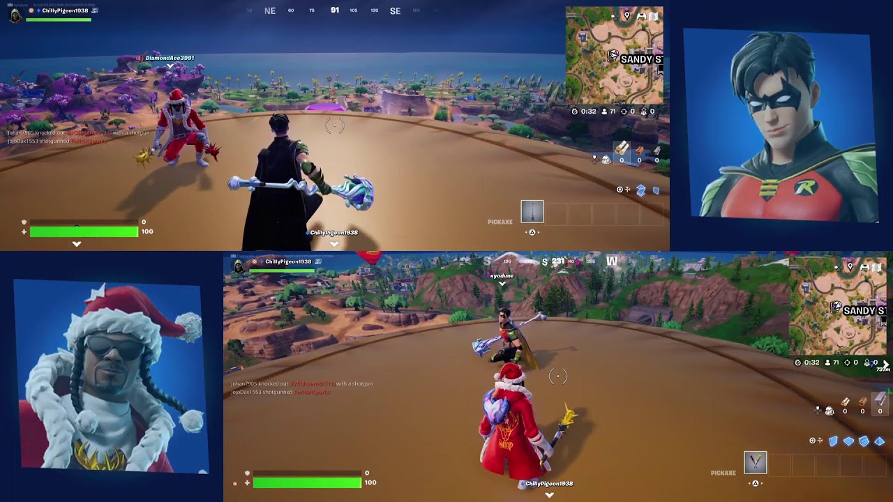 My sons and I playing fortnite.