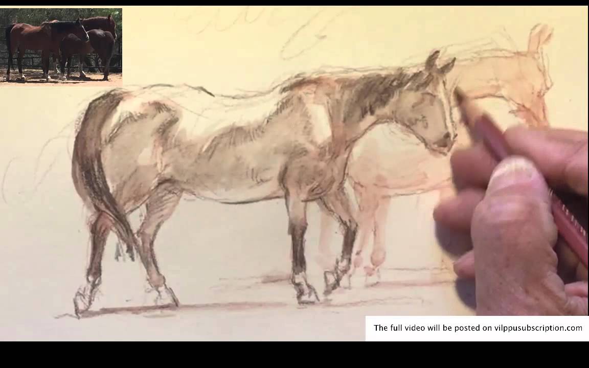 Vilppu Drawing of 3 horses