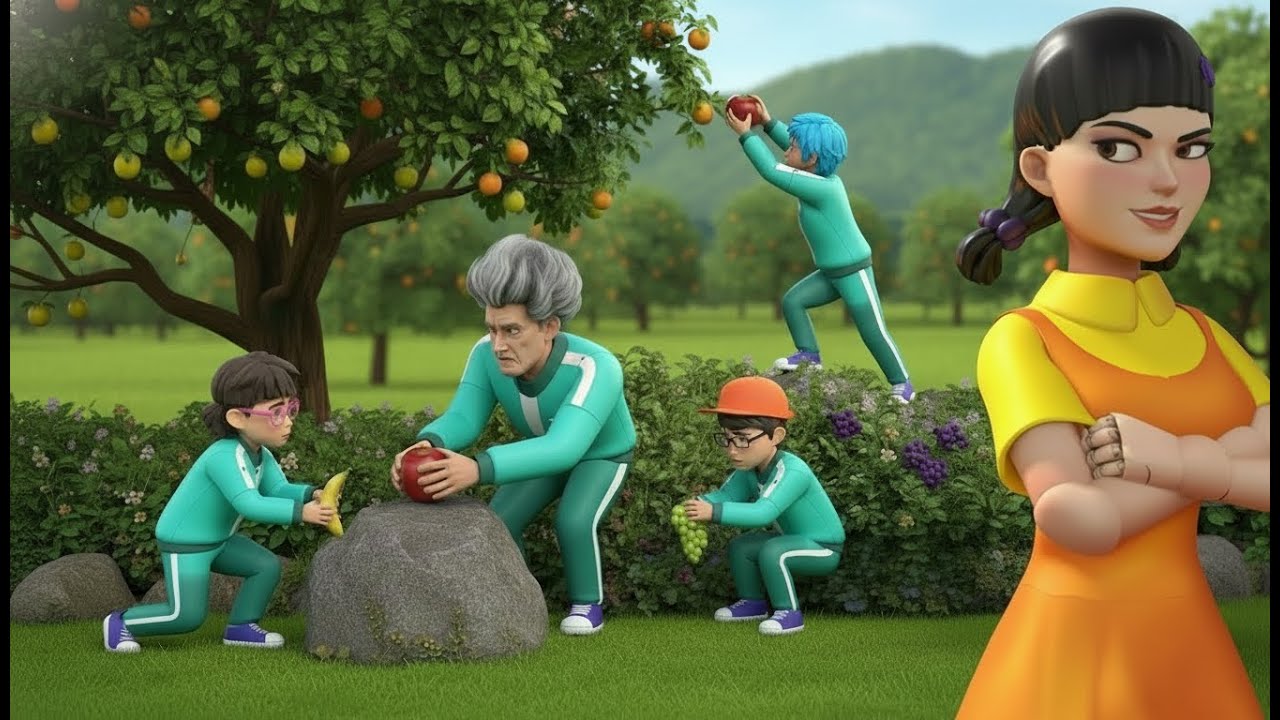 Squid Game vs Scary Teacher 3D | There No Place To Hide - Finding Hidden Fruits All Around The Field