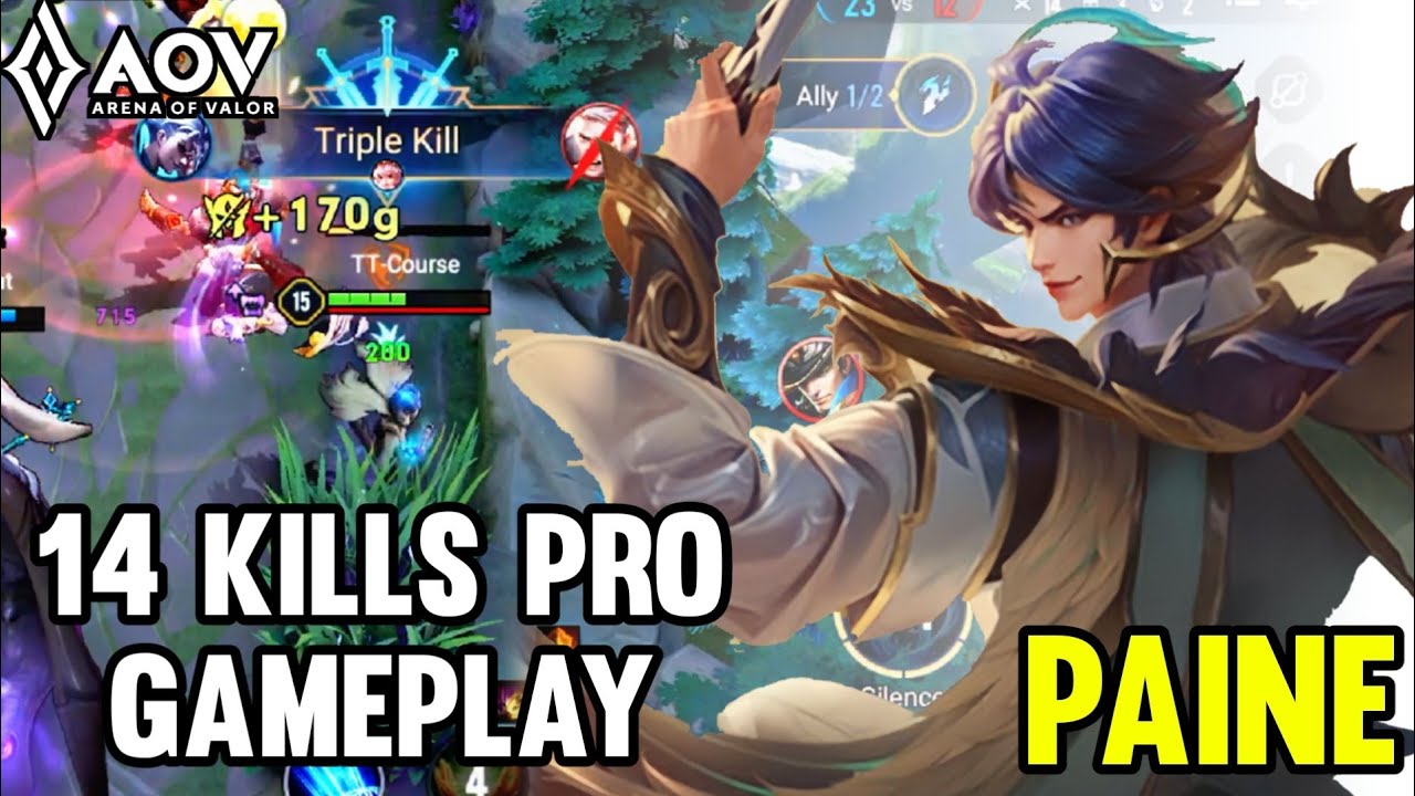 AOV : PAINE GAMEPLAY | 14 KILLS - ARENA OF VALOR | LIÊNQUÂNMOBILE | ROV | COT
