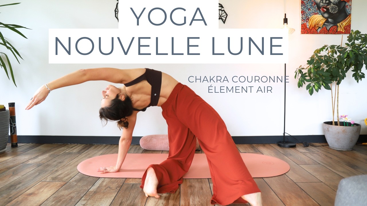 Yoga Nouvelle Lune en Verseau 🌙 Éclipse Solaire | Vinyasa Yin Fusion – Élément Air & Chakra Couronne