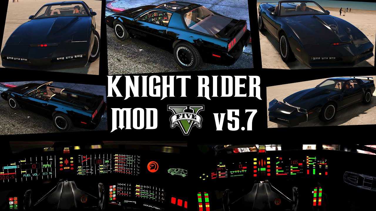 Knight Rider Mod v5.7 for GTA 5 - All abilities, functions and animations