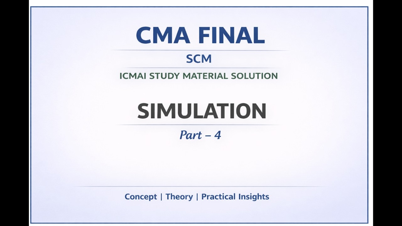 CMA Final | P-16 SCM | Class 6 | Simulation – Part 4