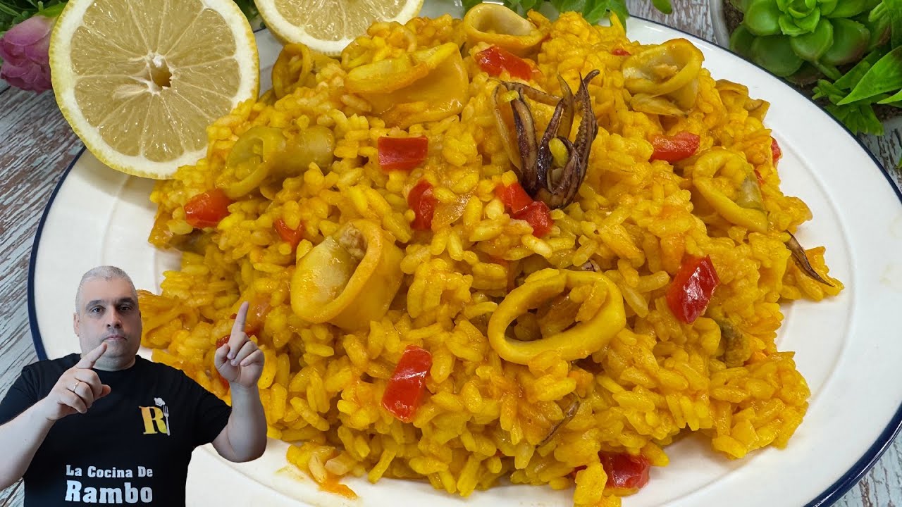 Te Encantará el Arroz con Calamares después de conocer esta forma de Cocinarlo. 🤩Receta de Arroz