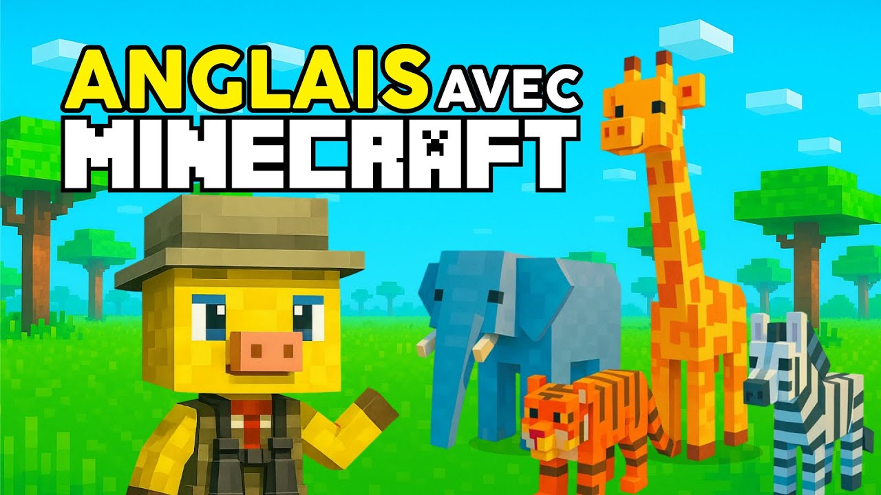 ANGLAIS POUR ENFANTS  | APPRENDRE L’ANGLAIS AVEC MINECRAFT | LES ANIMAUX EN ANGLAIS AMI MUMU